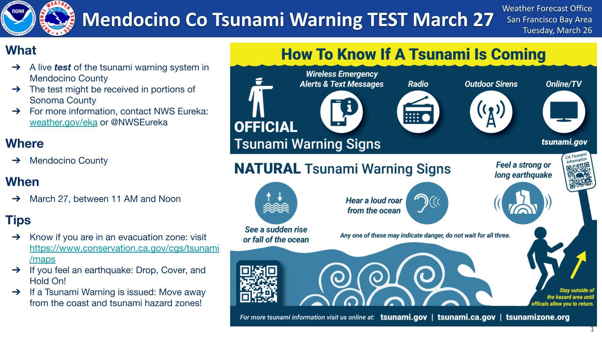 Tsunami Testing Mendocino Coast Clinics